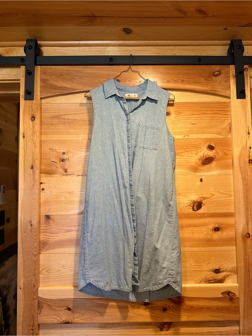Madewell Light Blue Sleeveless Denim Shirt Dress